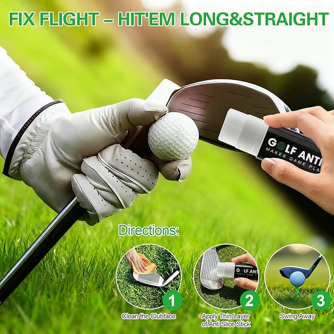 2 Pieces Golf Anti-Slice/Hook Compound for Clubs Reduce Spin & Fix Slices Improves Ball Control, Distance and Accuracy Increases, Practice Aid Gifts for All Golfers(1.27 OZ)