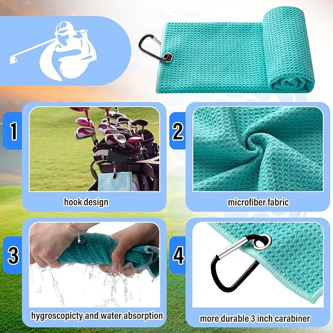 Liliful 12 Pcs Golf Accessories Kit, Include Golf Ball Bag with Hook Towel Tees Magnetic Ball Marker Divot Tool Cleaner Brush for Women Man Gifts