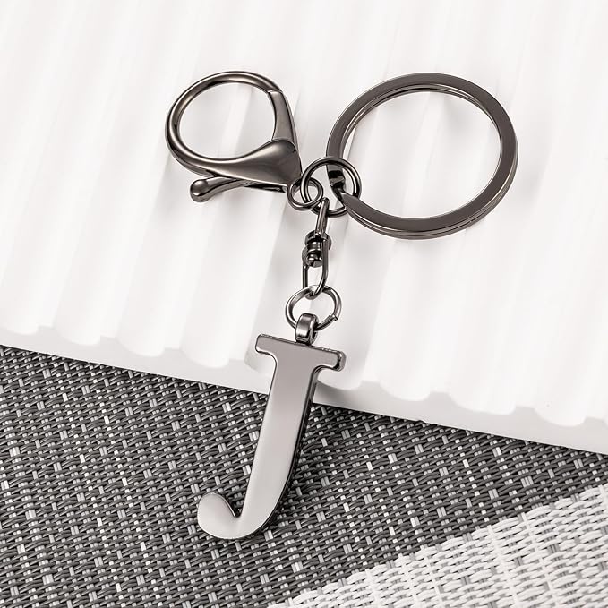 LAXPICOL Gold Letter A-Z Keychain for Women Bag Charms Purse Charms For Handbags Metal Alphabet Initial Letter Keychain