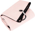 Mile High Life Tri-fold Golf Towel | 16" X 24" | Premium Microfiber Fabric | Waffle Pattern | with Heavy Duty Carabiner Clip | for Men and Women (Pink)