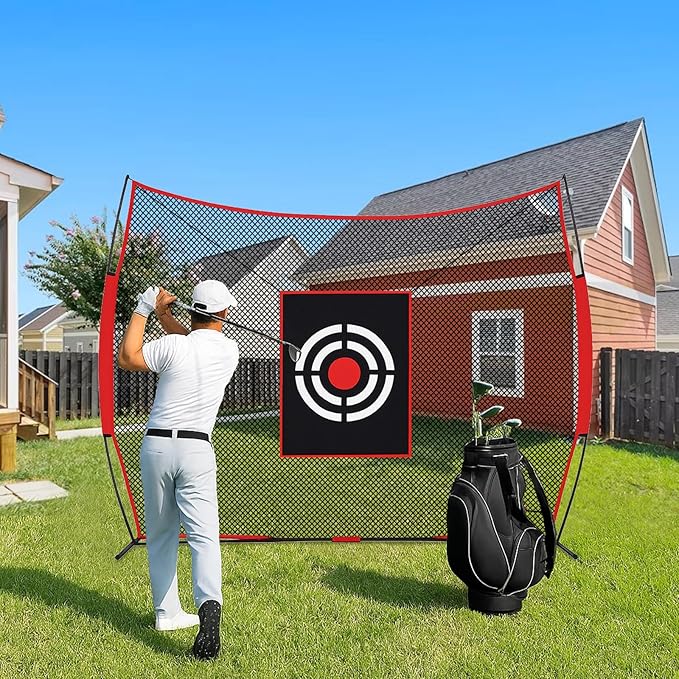 Golf Practice Net Backyard: Durable Swing Training Target – Indoor Outdoor Garage Home Use – Portable for Adults & Men Golfer Beginners
