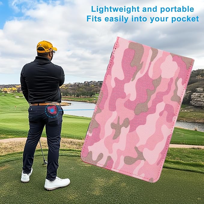 PATIKIL Golf Scorecard Holder, Leather Yardage Book Cover Golf Scorecard Book with Pencil Loop for Golf Club Golf Club Accessories