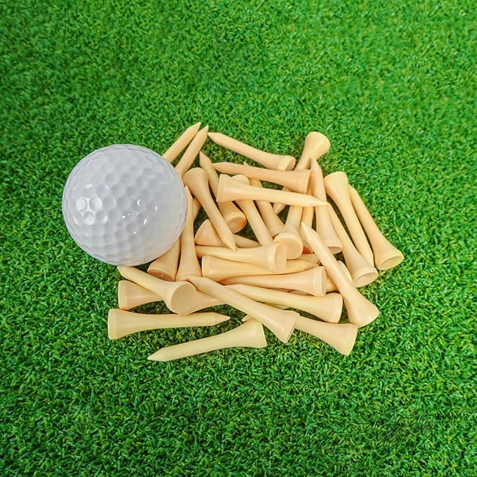 FINGER TEN Bamboo Golf Tees Wood 1 1/2 2 3/4 3 1/4 Inch Wooden Short Long Tee Color Bulk 250/500/1000/2000 Count for Men Women Kids in Red Pink USA Flag