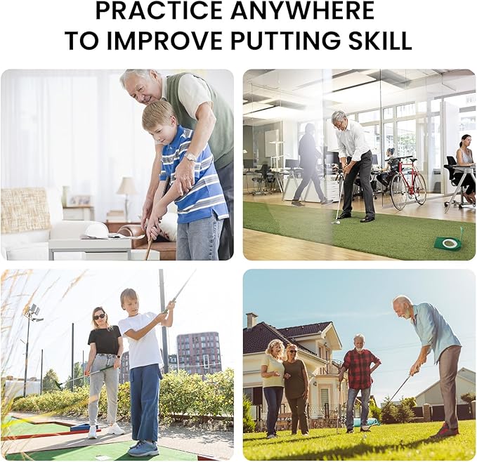 Golf Putting Cup and Flag Putt Training Hole All-Direction Surface Regulation Practice Cups for Men Women Kids Indoor Outdoor Home Office Backyard Golfing