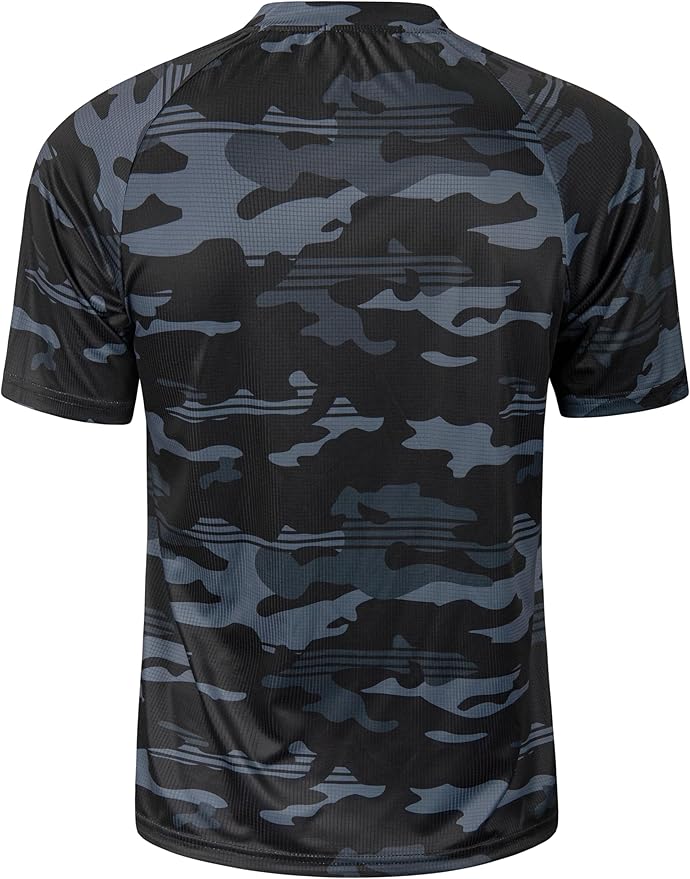 TAPULCO Mens Collarless Golf Shirts Short Sleeve Dry Fit Stretch Casual Breathable Lightweight Tshirts