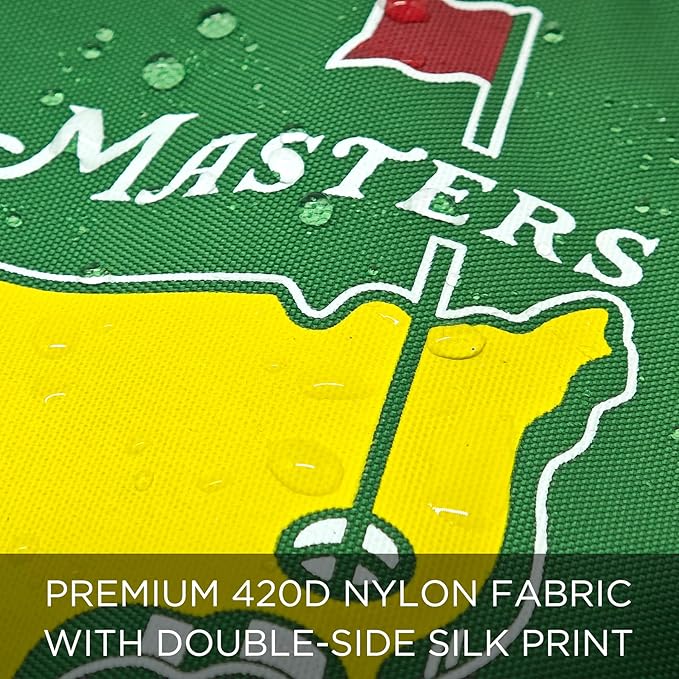 Golf Flag with Grommets, Double-Side Printed Augusta National Flag, 420D Nylon Golf Pin Flags, Putting Green Flags for Golf Course Driving Range Collection, 14" H x 20" L, Green