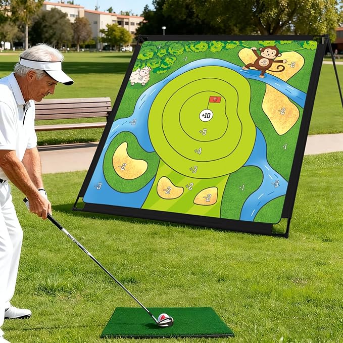 Golf Chipping Practice Game 78" x 78" Indoor Outdoor Games for Adult and Family Golf Training Set