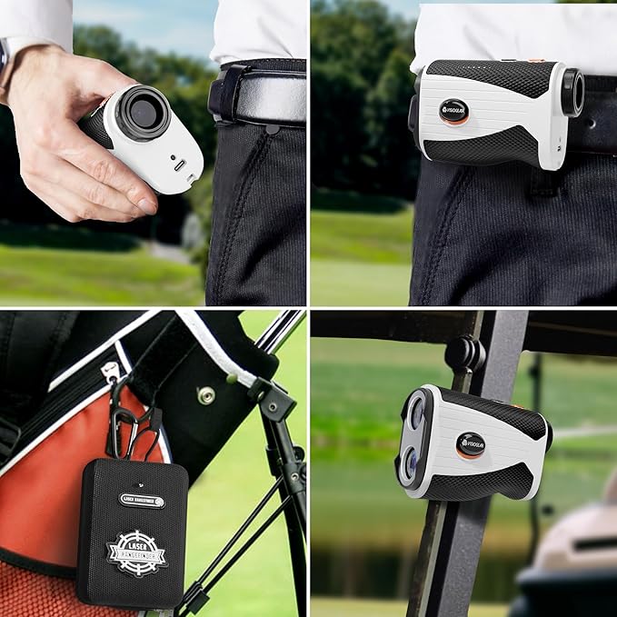 Golf Rangefinder with Slope, 1200 Yards Laser Range Finder for Golfer, 7X Magnification Range Finder Rechargeable Golf Accessories for Men, Flag Pole Locking Vibration