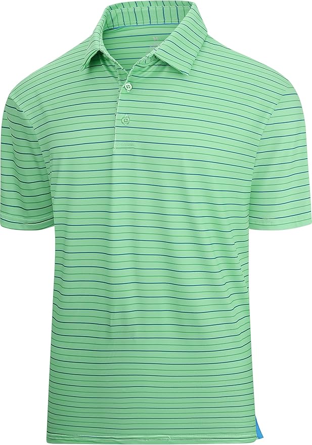 Esabel.C Jacquard Golf Shirts for Men Moisture Wicking Short Sleeve Performance Dry Fit Active Mens Polo Shirts