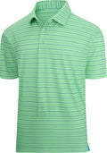 Esabel.C Jacquard Golf Shirts for Men Moisture Wicking Short Sleeve Performance Dry Fit Active Mens Polo Shirts