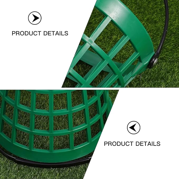BESPORTBLE Plastic Golf Ball Basket Golf Ball Container with Handle Wire Ball Container for 25 Balls Outdoor