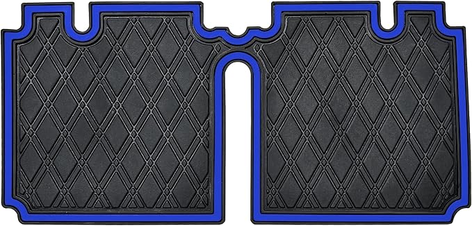 Xtreme Mats Bag Well Mat Rubber Liner Insert Protects Plastic Surfaces from Scuffs for EZGO Golf Carts - TXT (2013-2022) Liberty (2021+) Cushman* S4 - Blue Trim