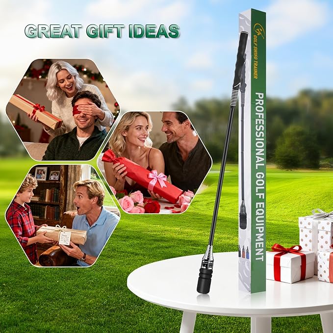 Adjustable Golf Swing Trainer – Right-Handed Golf Grip Trainer & Training Aid for Increasing Swing Speed, Distance & Strength