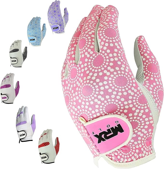 MRX Women Golf Glove Left Handed Golf Gloves Sweat Resistant Soft Cabretta Leather Regular Fit Women Golfer Glove