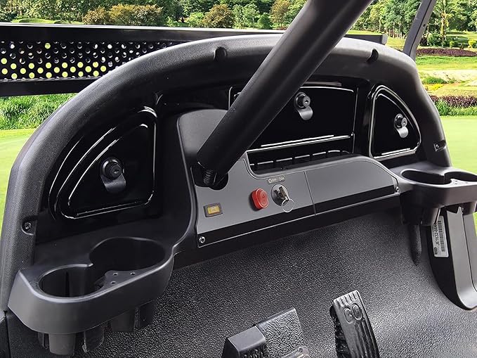Huskey Dash Kit W/Locks for Club Car Precedent Carbon Fiber/Woodgrain/Glossy Black Finish, Mold Injected Plastic for 2004-2008.5 or 2008.5-Up Precedent Golf Cart