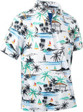 Mens Golf Shirts Quick Dry Moisture Wicking Casual Short Sleeve Performance Athletic Print Collared Stylish Men Polo Shirt
