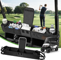 T TGBROS Universal Golf Cart Storage Organizer – Overhead Mesh Bag, Front Basket with Cup Holders & Push Cart Zippered Pouch Fits Club Car, EZGO, Yamaha, Kandi, Push Carts Large Capacity