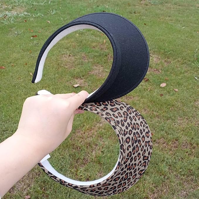 2 Pack Sun Visor Hats Women Men Clip On Wide Brim Visors Hat Outdoor Sports Golf Beach Travel Tennis Caps