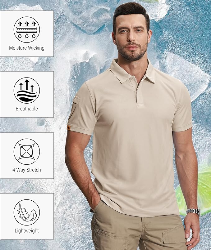 ZITY 5 Pack Mens Polo Shirt Short Sleeve Sports Golf Tennis T-Shirt Moisture-Wicking Summer Shirts