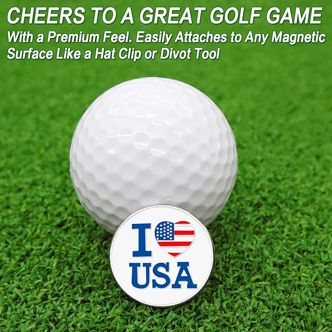 FINGER TEN Golf Ball Marker with Hat Clip Markers Assorted Patterns Value Gift Set Mark Golf Divot Tool Accessories for Men Women Kids