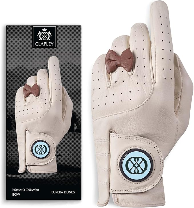 CLAPLEY Women’s Golf Glove – Premium Cabretta Leather with Magnetic Ball Marker, Breathable Design, Good Elasticity, Precious Gift for Golfers, Super Soft Feel, Left and Right Hand, Secure Fit