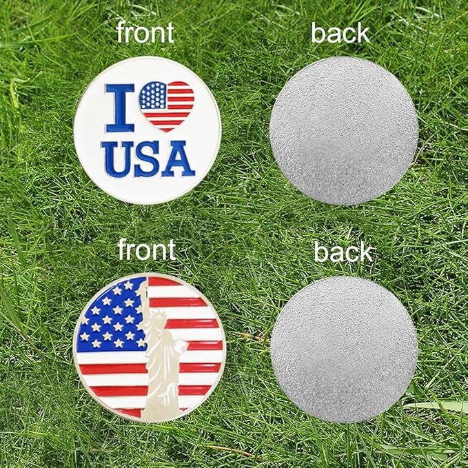Golf Ball Markers Assorted Patterns Value Pack of 12 Golf Gifts, Golf Cap Clips and Divot Repair Tools Parter Accessories Sets for Men Women Golfer
