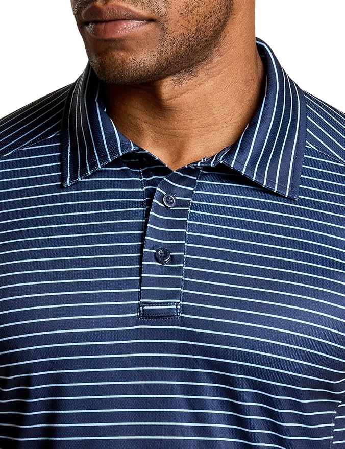 CQR Men's Polo Shirts, Tactical Short Sleeve Golf Performance Shirts, Lightweight Dry Fit UPF 50+ Pique