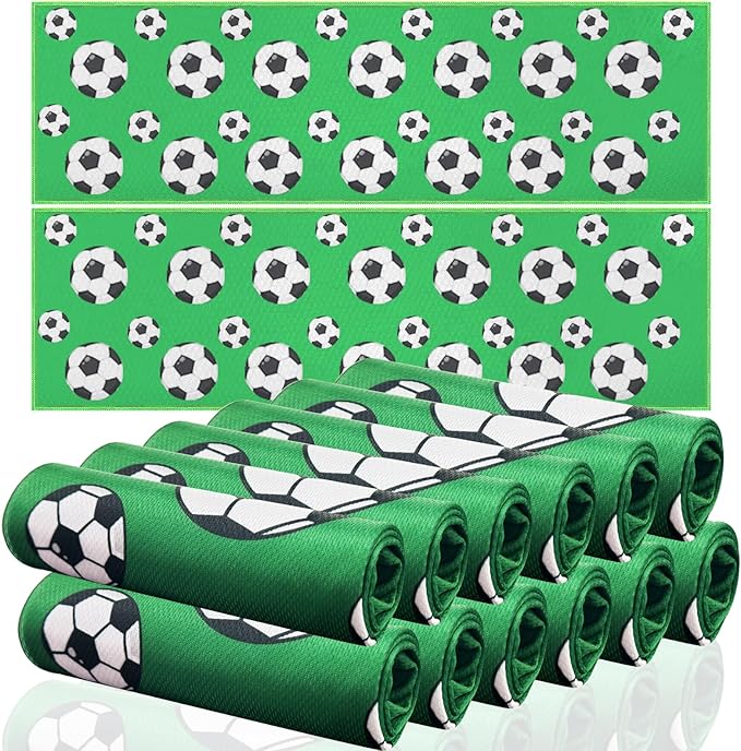 OPSO Soccer Cooling Towel Set, 40 x 12 inches, 12 Pack, Microfiber Sports Towels for Baseball, Soccer, Golf LCE Towel Microfiber Sports Towels for Player