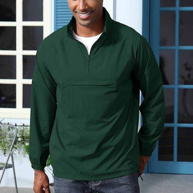 Opomelo Men's Athletic Quarter Zip Pullover Golf Hiking Running Lightweight Jacket Workout Sweatshirt With Pocket