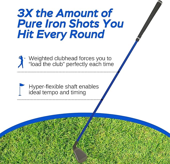 Lag Shot XL 7 Iron Swing Trainer for Taller Men – Longer, Flexible Shaft Designed for Height & Strength | Groove Tempo, Lag & Timing | Build a Whippy, Powerful Swing for Better Distance & Accuracy
