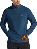 Willit Men's Winter Shirts Fleece Pullover with Pocket Quarter Zip Cold Weather Golf Hiking Casual Warm Shirts Long Sleeve