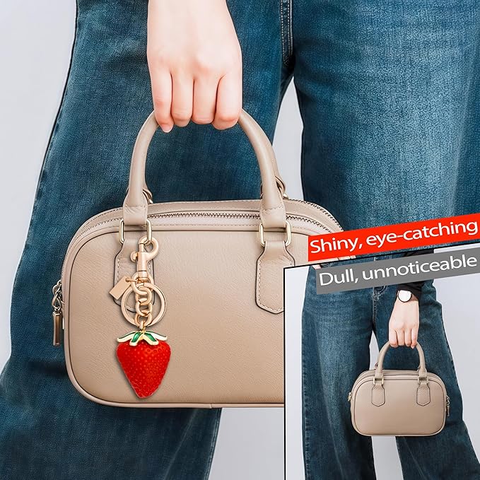 Cherry Bag Charm, Cute Strawberry Fruit Bags Charm Purse Charms Keychain Women Bag for Handbag