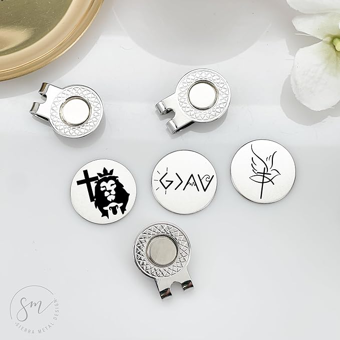 God Golf Ball Markers Set of 3 – Lion Lamb Cross, Runes,Dove and Cross-Golf Ball Markers Valentines Day Christmas Birthday Love Golf FBA-GOD-3-GOLF