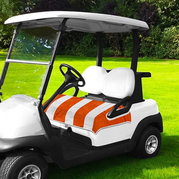 YOKYHOM Golf Cart Seat Covers, Orange Golf Cart Seat Towel Blanket Keeps Seat Comfortable and Clean, 100% Microfiber, 51''x 31'', for EZGO, Yamaha, Club Car and More 2-Seat Golf Carts