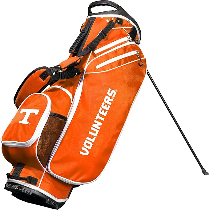 Team Golf NCAA Birdie Stand Golf Bag, Lightweight, 14-Way Club Divider, Spring Action Stand, Insulated Cooler Pocket, Hook-and-Loop Fastener Glove and Umbrella Holder & Padded Handles