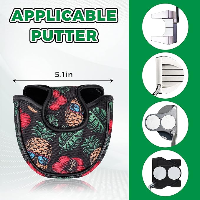 VIXYN Mallet Putter Cover - Cool Putter Cover - Mallet Putter Headcover - Fleeced Lined Putter Head Covers - Protective Golf Club Covers to Match Driver Headcover