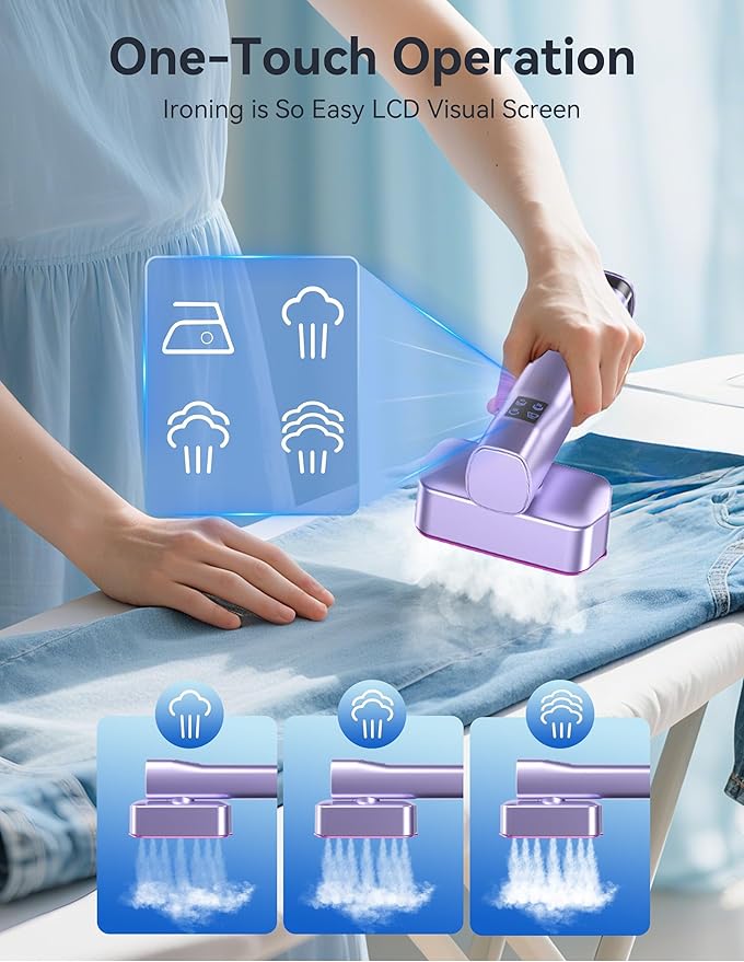 Steamer for Clothes, Sundu Portable 2-in-1 Steamer & Iron, 15s Fast Heat-up, 100ml Water Tank, Ironing Gloves, 20 Min Continuous Steam, Wrinkle Remover for Garment, Travel & Home Use (Rose Purple)