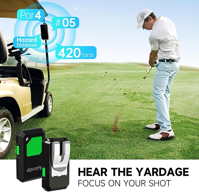 Dprofy Golf GPS Range Finder Work with Dprofy APP, 2Pcs Golf GPS Devices with Voice Output Course and Hole Distance Information, Support Two People Use