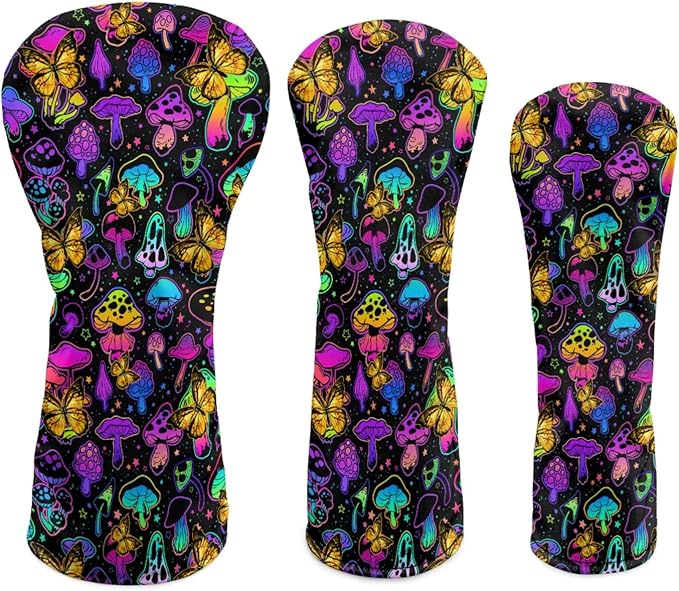 Golf Club Head Covers for Club Protective, Waterproof PU Leather Driver Fairway Wood Hybrid Head Cover