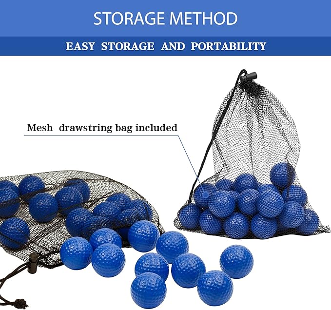 40 Pack Foam Golf Practice Balls - Realistic Feel and Limited Flight Training Balls for Indoor or Outdoor