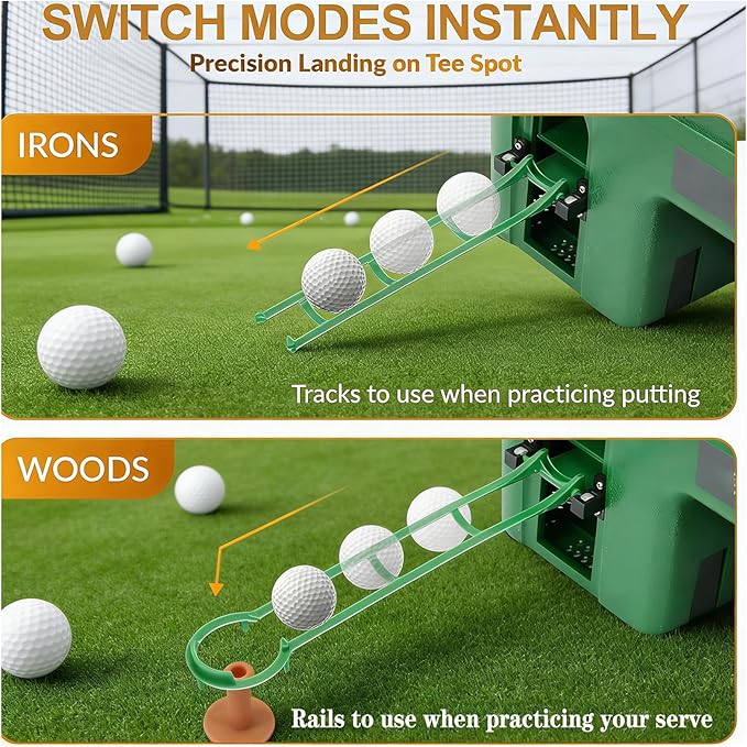 Automatic Golf Ball Dispenser Machine, 40-Ball Capacity Tee-Up Trainer with Dual-Mode Height Adjustment, Golf Practice Tool for Driving Range & Home Use