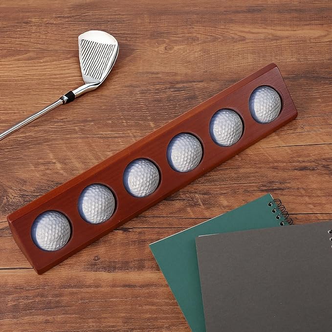 2 Pack Wooden Golf Ball Display Case 6 Standard Size Wall Mount Golf Ball Stand Holder Display for Collector Sport Memorabilia Accessories Gift