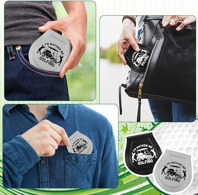 8 Count Golf Ball Towel Portable Cleaner Pocket Washer Pouch Golfing Accessories, Silver and Black, 4.1x3.7 Inch
