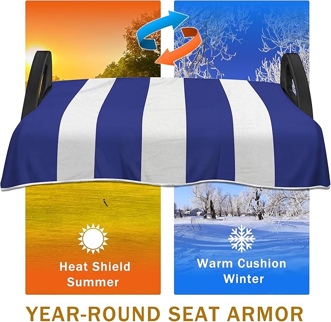 YOKYHOM Golf Cart Seat Covers, Blue Golf Cart Seat Towel Blanket Keeps Seat Comfortable and Clean, 100% Microfiber, 51''x 31'', for EZGO, Yamaha, Club Car and More 2-Seat Golf Carts