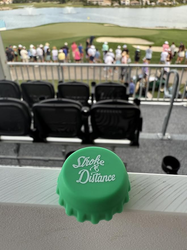 Stroke & Distance Spill Proof Screen Print Bottle Cap - Golf Tee Combo Variety Pack - Par 3 Height - Insert Any Tee - Training Aid