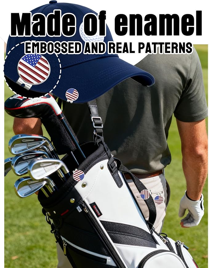 50 Pcs Magnetic Golf Ball Markers, Markers Assorted Patterns Value Gift Set Mark Golf Divot Tool Accessories for Men Weman Golfers