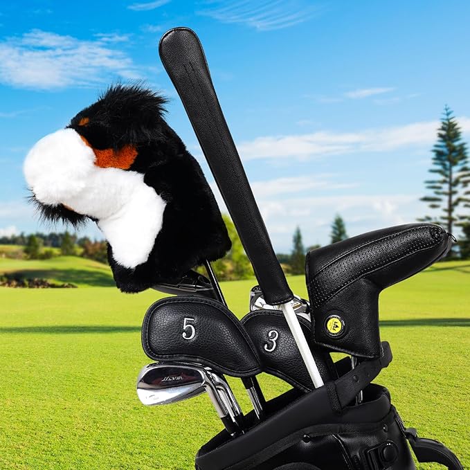 Craftsman Golf Classic Well Made Black White Red Gray Leather Alignment Stick Cover Holder 14' Hold at Least 3 Sticks