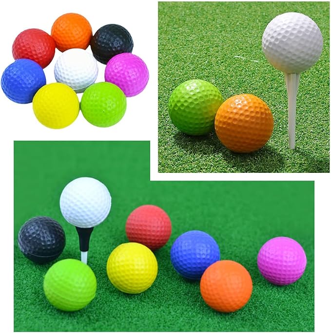 10 Pack Pu Foams Golf Practice Ball Realistic Feel Flight Training Ball for Indoor Outdoor Ball Colored