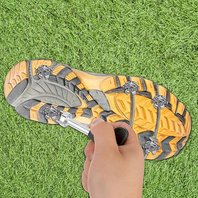 Mozeat Lens Golf Shoe Spikes Wrench Stainless Steel Multifunction Golf Shoes Cleat Wrench Adjustment Cleat Key Universal Spike Shoes Replacement Tool