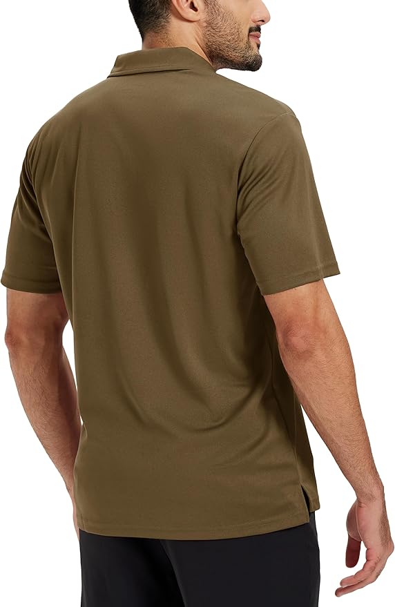 TACVASEN Mens Polo Shirts Short Sleeve Dry Fit Performance Breathable Golf Shirt with Collar Tennis Casual Business Work